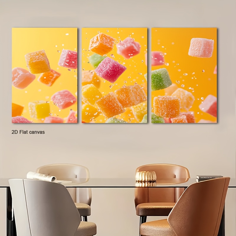 Canvas Wrap Ready - Lienzo sin Marco, 3 Piezas, Gomitas