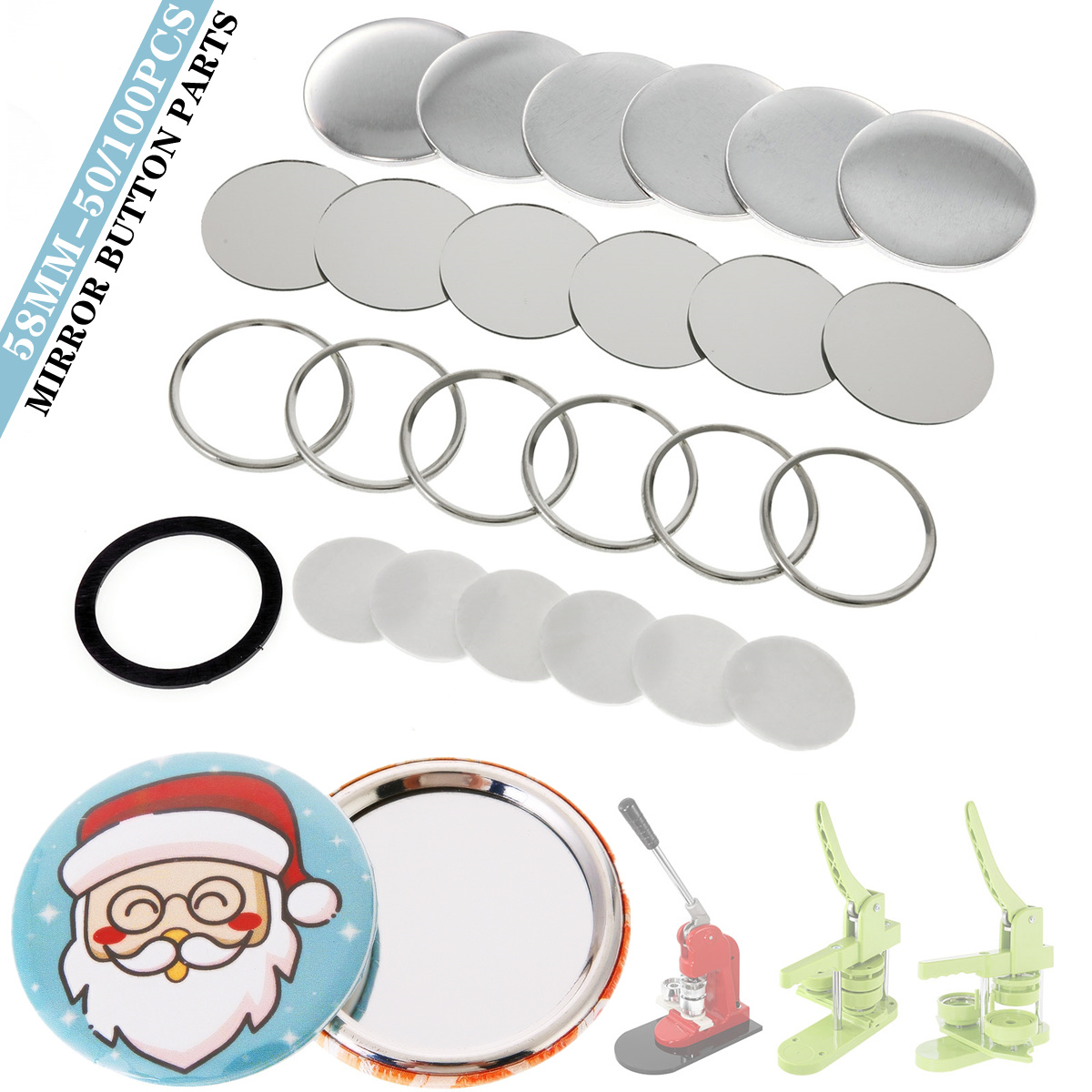 Piezas de Botones de Espejo en - Button Badge Blank reseña y precio