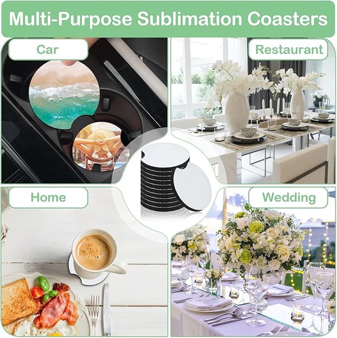 10/20 piezas de posavasos de c - Coaster Sublimation Blank reseña y precio